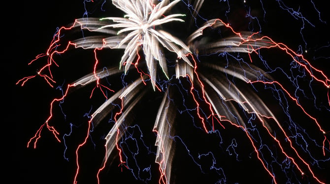 Fourth of July fireworks in Palm Springs