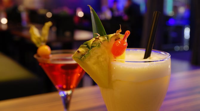 Sunset cocktail overlooking Palm Springs mountains